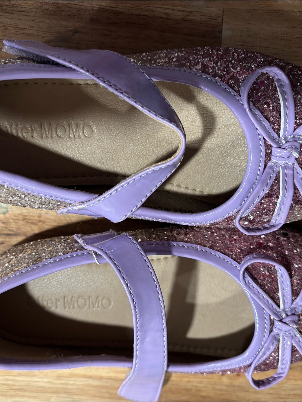Lavender Glitter Mary Jane Flats